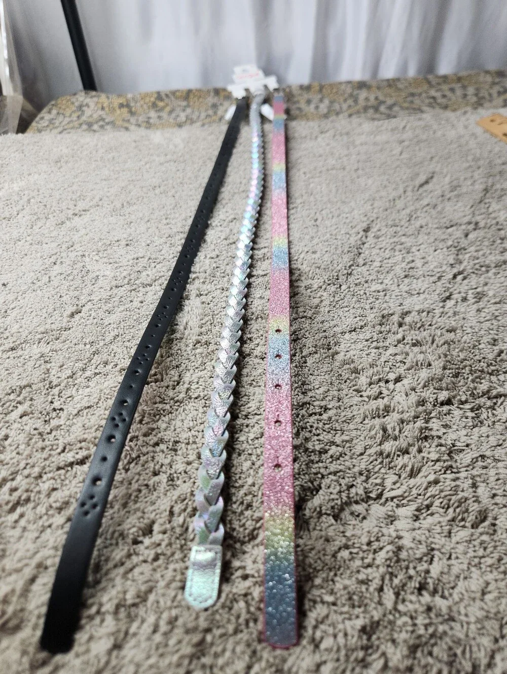 Girls' 3pk Rainbow Belt Set - Cat & Jack S: Adjustable Skinny Belts with Buckle